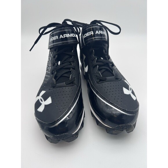 Under Armour Renegade RM Mid Football Cleats Black White Men’s 9 - Picture 2 of 7